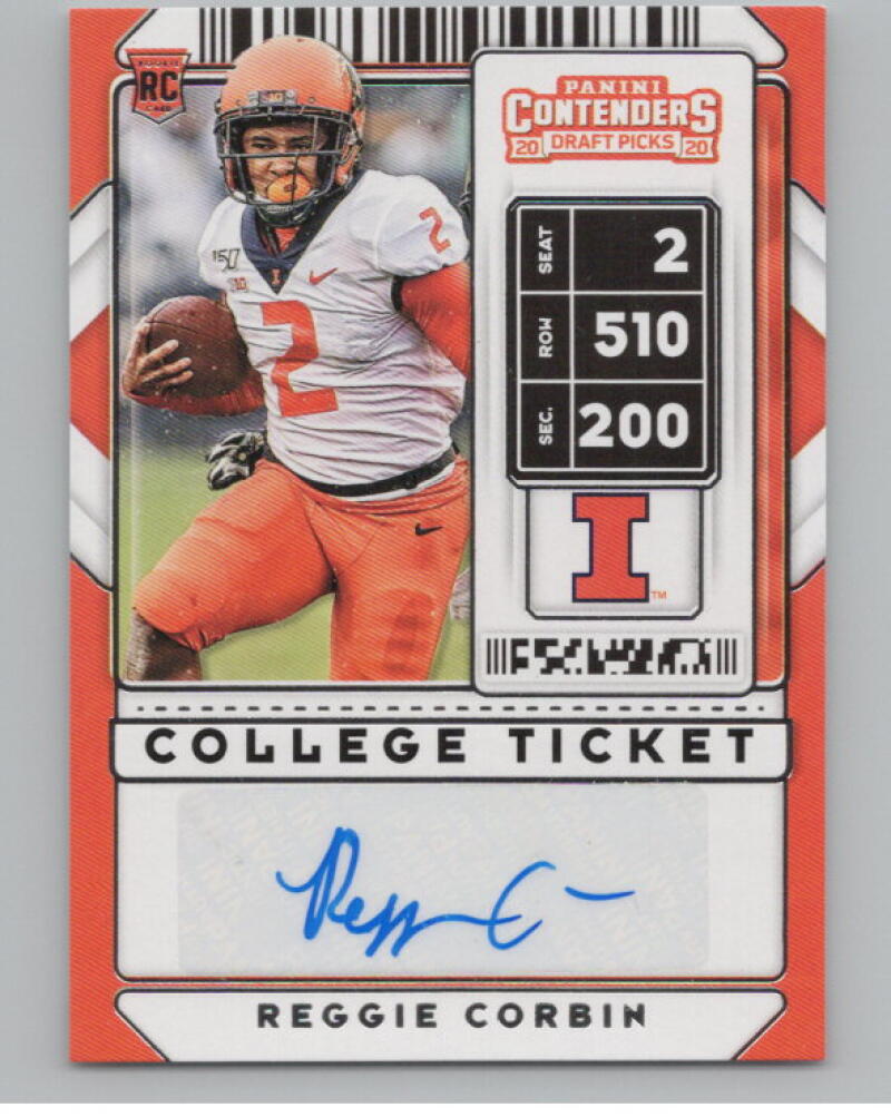 2020 Contenders Draft Picks Ticket #278 Reggie Corbin RC Auto Football V98669 Image 1