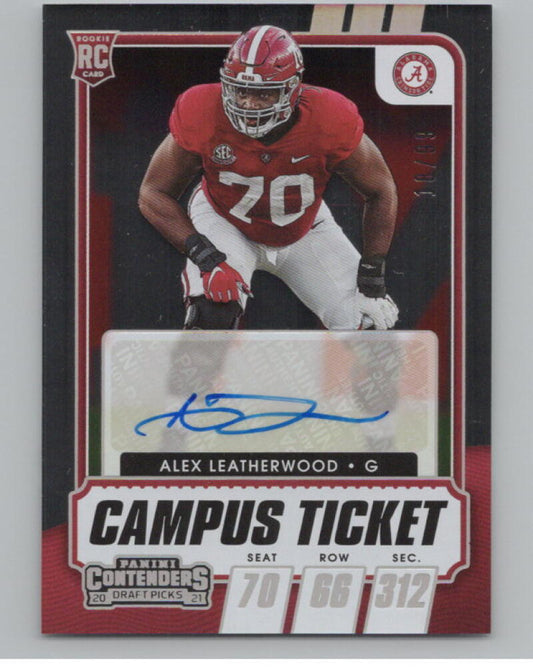2021 Contenders Draft Picks Campus #230 Alex Leatherwood 18/99 RC Auto V98674 Image 1