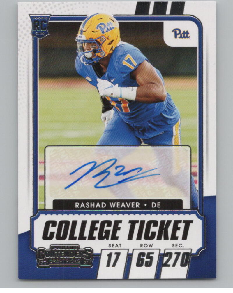 2021 Panini Contenders Draft Picks #228 Rashad Weaver Rookie Auto V98679 Image 1