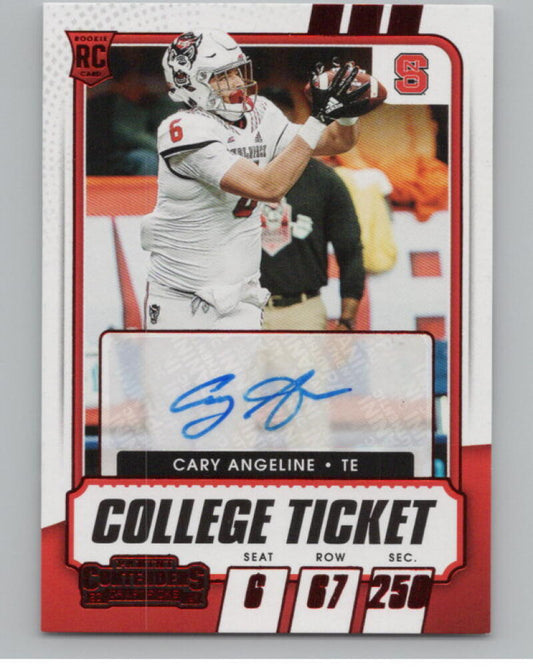 2021 Contenders Draft Picks Ticket Red #175 Cary Angeline Rookie Auto V98686 Image 1