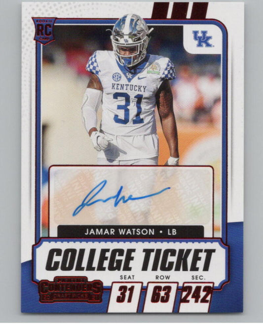 2021 Contenders Draft Picks Ticket Red #177 Jamar Watson Rookie Auto V98687 Image 1
