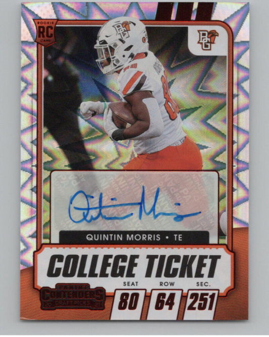 2021 Contenders Draft Picks Red Explosion #192 Quintin Morris Rookie Auto V98703 Image 1