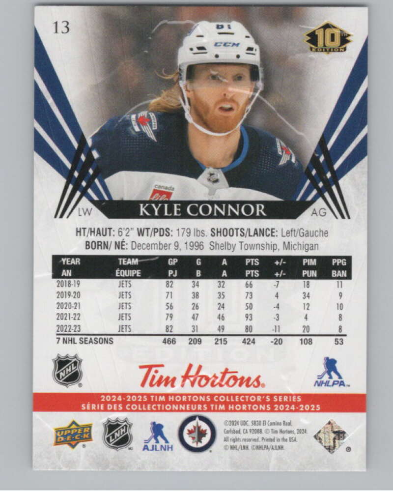 2024-25 Upper Deck Tim Hortons Hockey #13 Kyle Connor Image 2