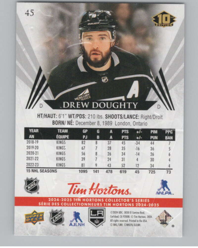 2024-25 Upper Deck Tim Hortons Hockey #45 Drew Doughty Image 2