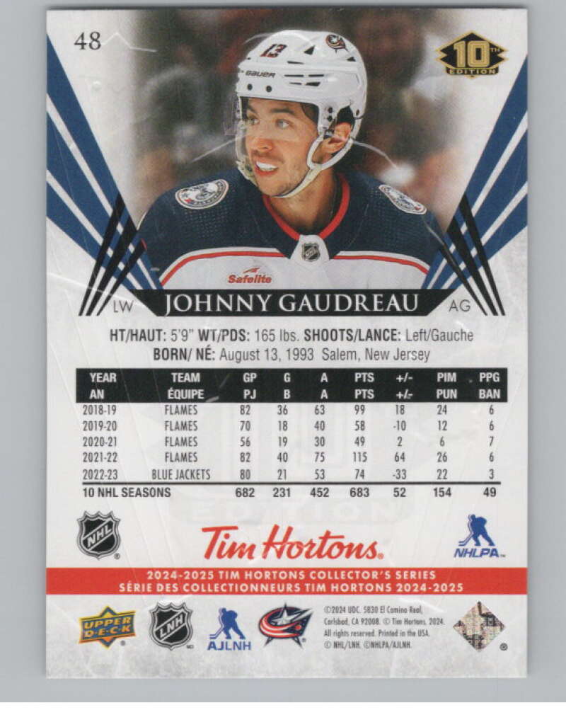 2024-25 Upper Deck Tim Hortons Hockey #48 Johnny Gaudreau Image 2