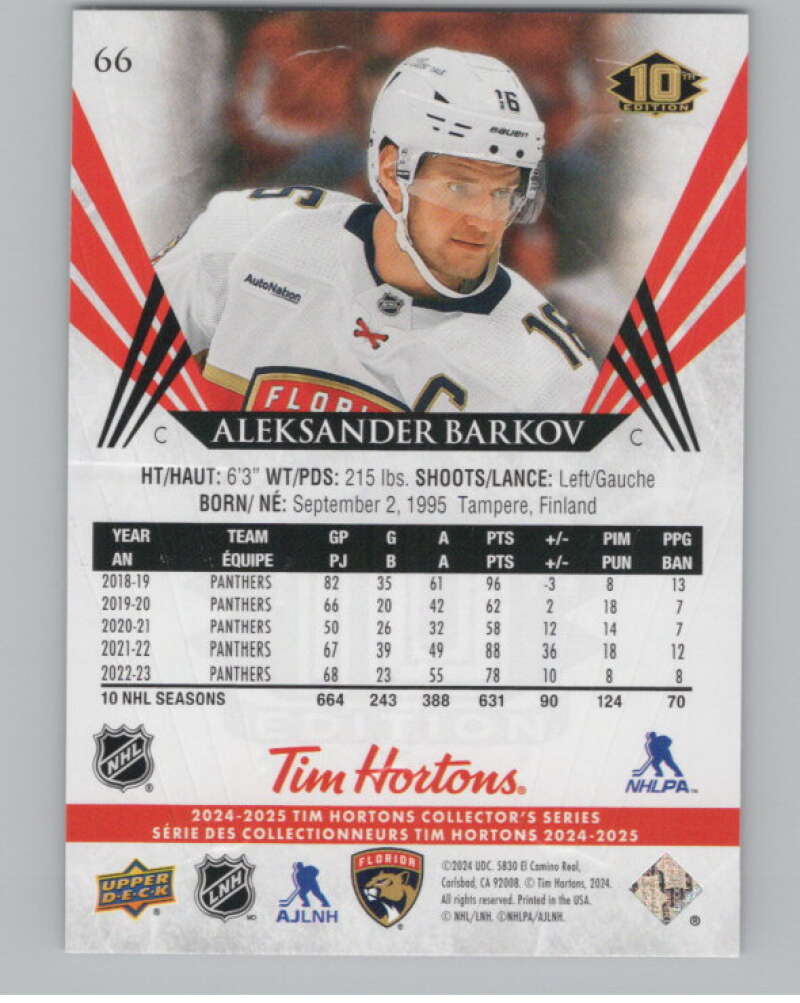 2024-25 Upper Deck Tim Hortons Hockey #66 Aleksander Barkov Image 2