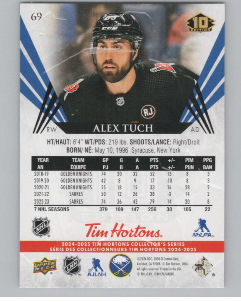 2024-25 Upper Deck Tim Hortons Hockey #69 Alex Tuch Image 2