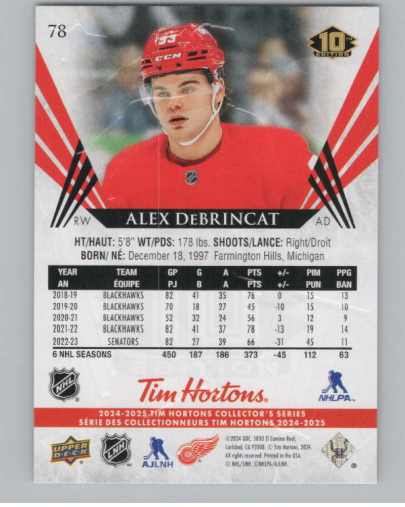 2024-25 Upper Deck Tim Hortons Hockey #78 Alex DeBrincat Image 2