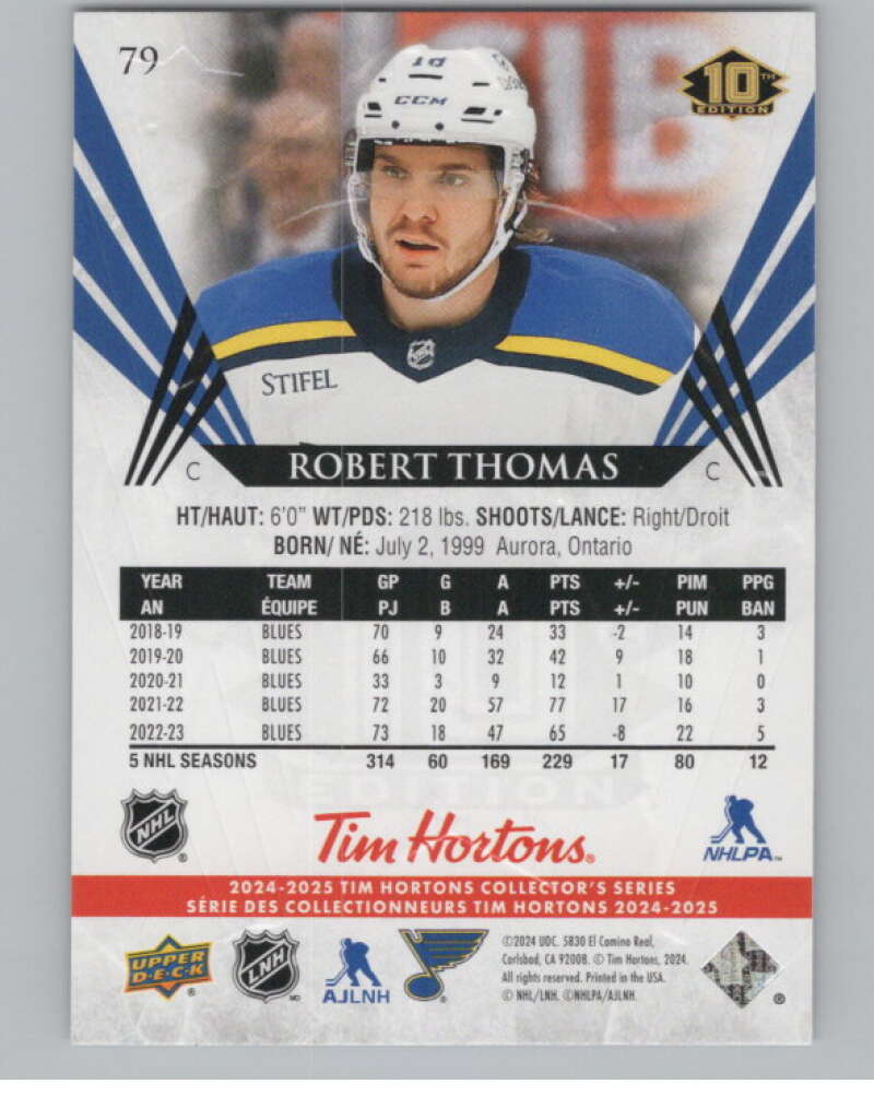 2024-25 Upper Deck Tim Hortons Hockey #79 Robert Thomas Image 2