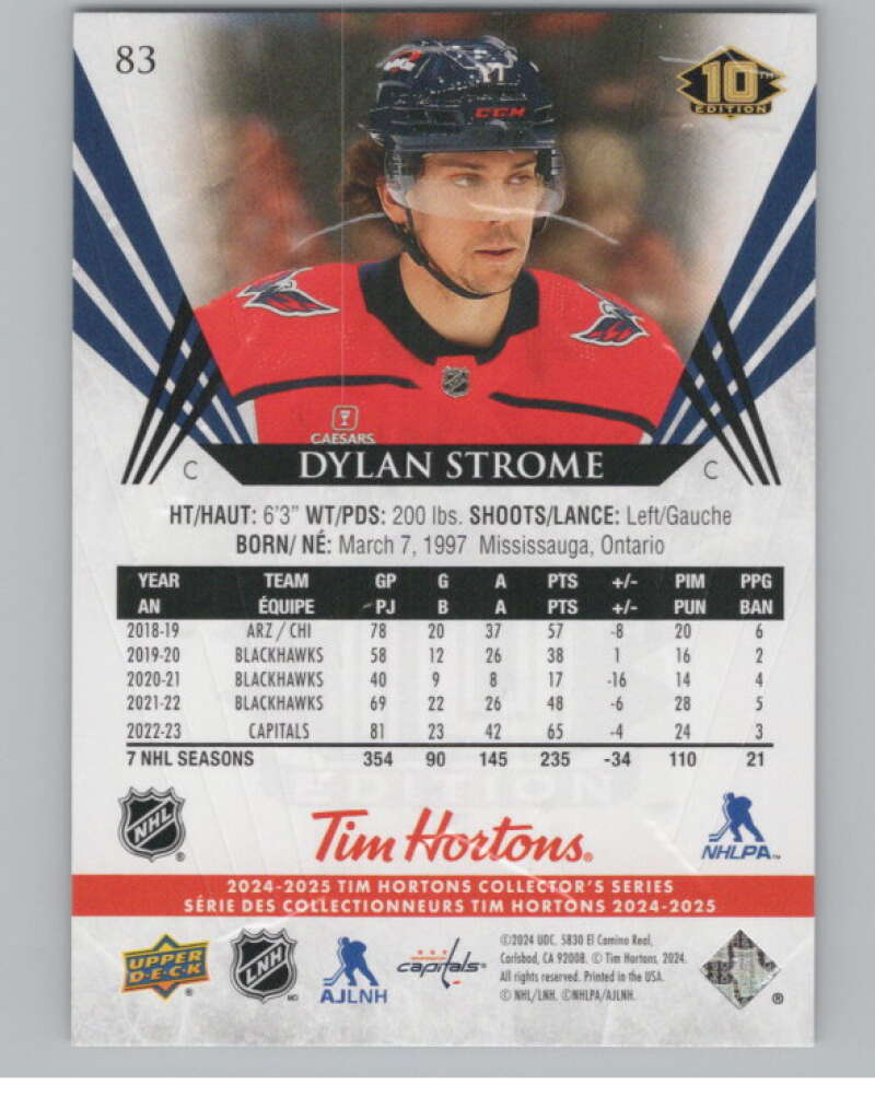 2024-25 Upper Deck Tim Hortons Hockey #83 Dylan Strome Image 2