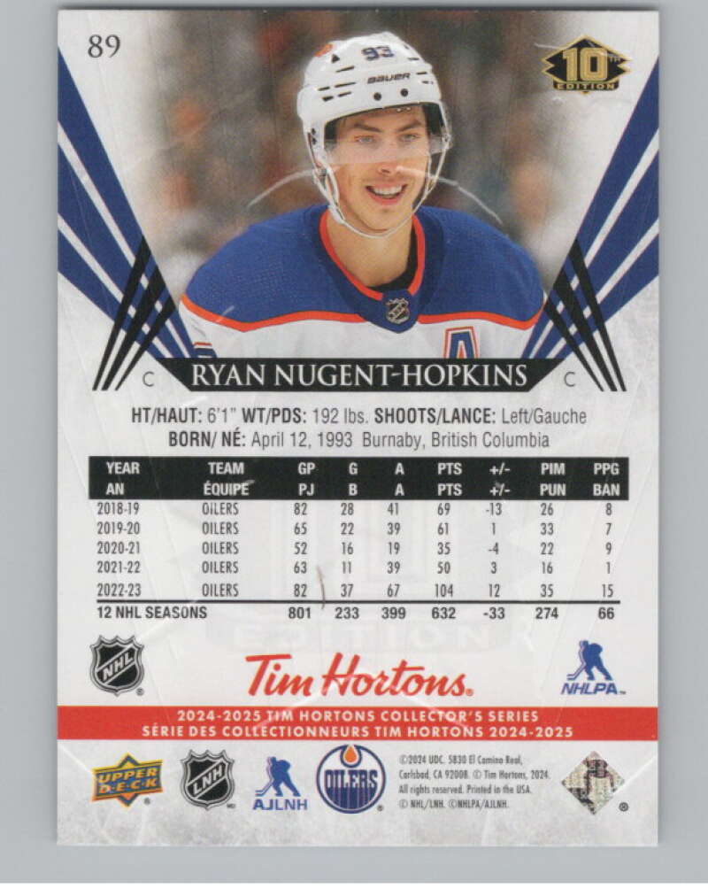 2024-25 Upper Deck Tim Hortons Hockey #89 Ryan Nugent-Hopkins Image 2