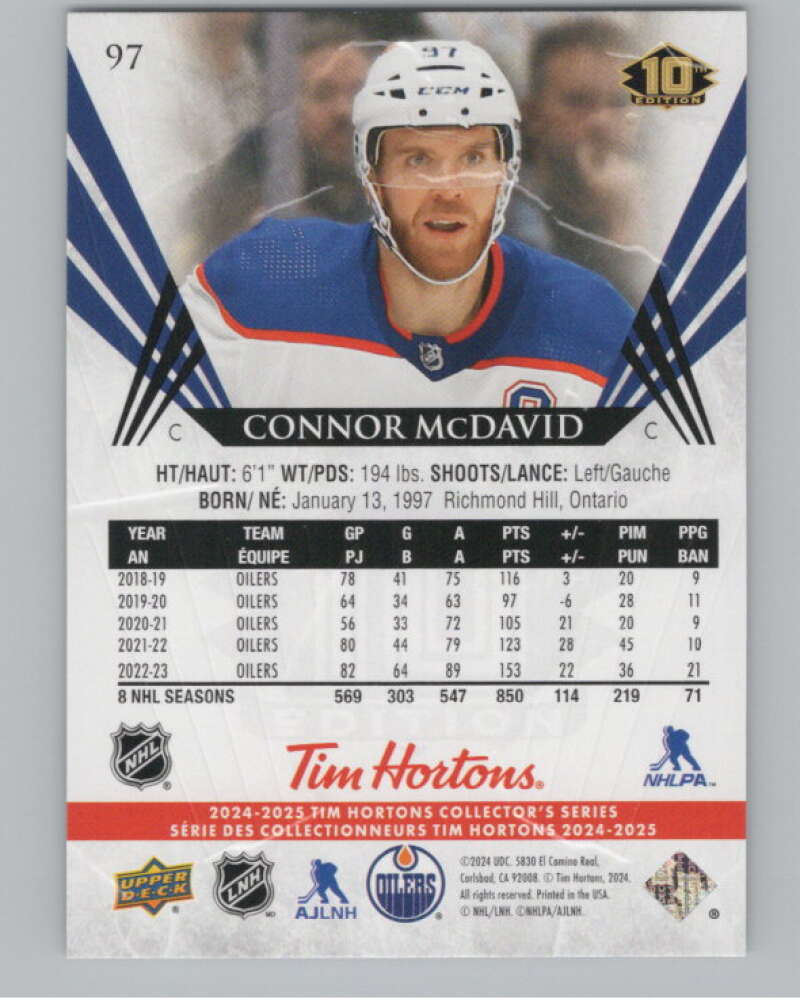 2024-25 Upper Deck Tim Hortons Hockey #97 Connor McDavid Image 2