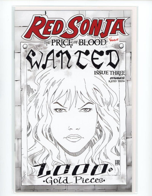 Red Sonja Price of Blood #3 Black White Incentive 1:15 Comic Mint VARIANT - B1-12 Image 1