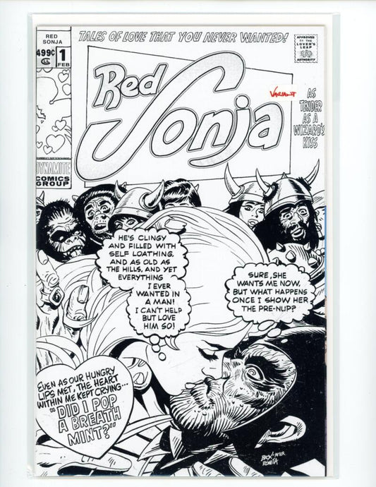 Red Sonja #1 Dynamite B&W Comic Mint VARIANT - B1-50 Image 1