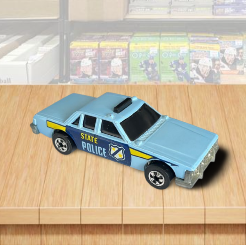 1983 Hot Wheels "Crack Ups" State Police Blue Mattel Vintage Toy Car Hong Kong Image 1