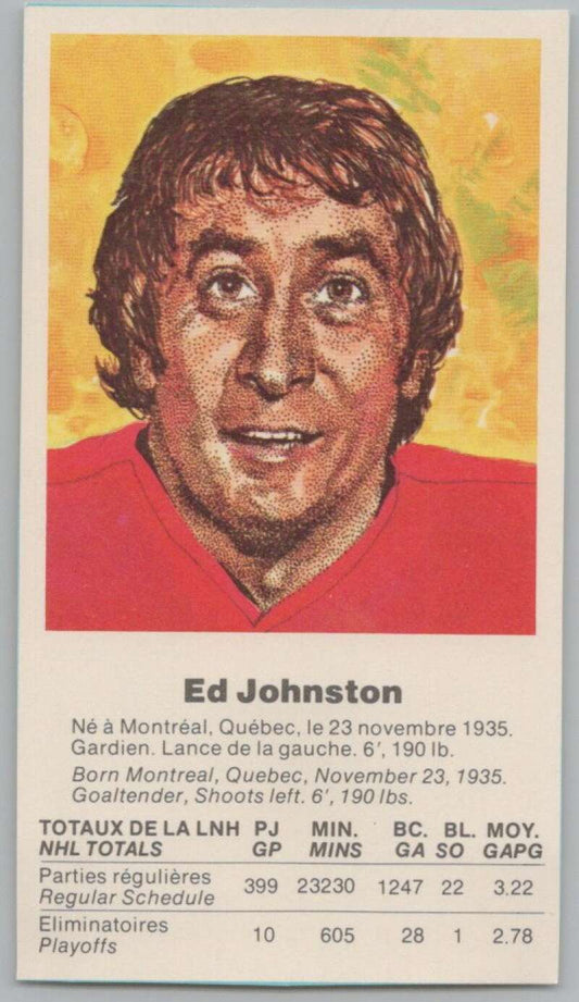 1972 Canada vs USSR Hockey Ed Johnston V98739 Image 1