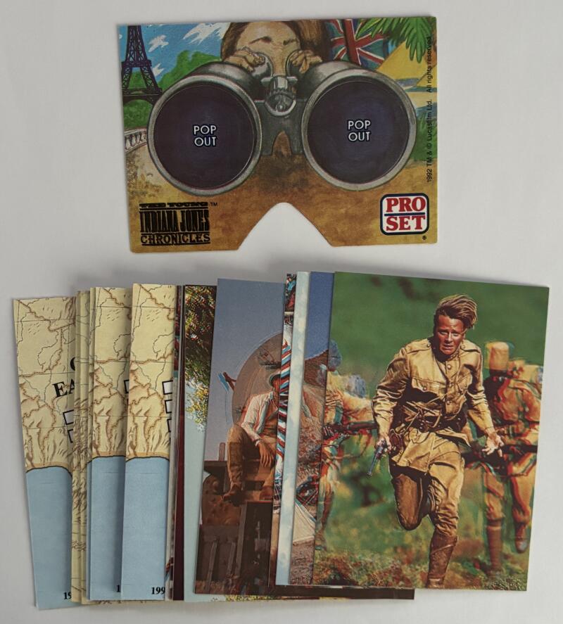 1992 The Young Indian Jones Complete Set MINT + 3D Cards and Glasses Image 2