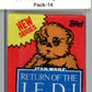 1983 Star Wars Return of the Jedi Sealed Hobby Pack Ewok -  SPK 14 Image 1