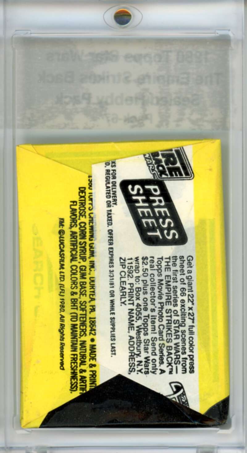 1980 Star Wars Empire Strikes Back Sealed Hobby Pack Vador -  SPK 67 Image 2