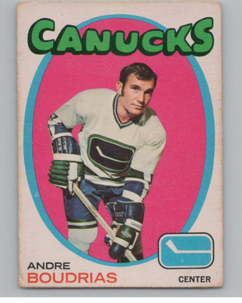 1971-72 O-Pee-Chee #12 Andre Boudrias  Vancouver Canucks  V99014 Image 1