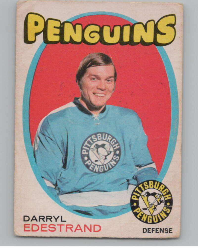 1971-72 O-Pee-Chee #187 Darryl Edestrand  RC Rookie Penguins  V99038 Image 1