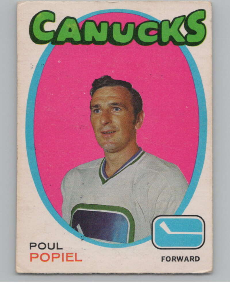 1971-72 O-Pee-Chee #1 Poul Popiel  Vancouver Canucks  V99065 Image 1