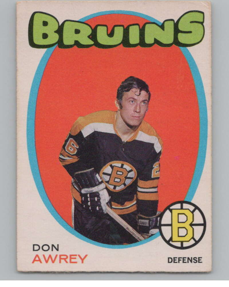 1971-72 O-Pee-Chee #3 Don Awrey  Boston Bruins  V99066 Image 1