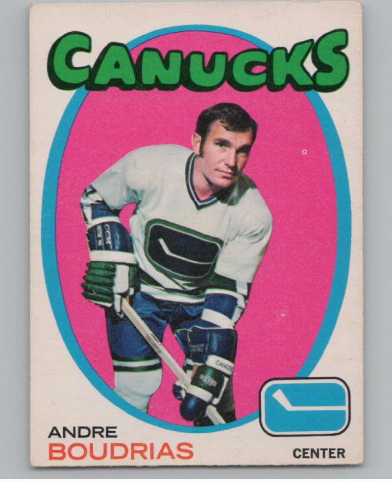 1971-72 O-Pee-Chee #12 Andre Boudrias  Vancouver Canucks  V99072 Image 1