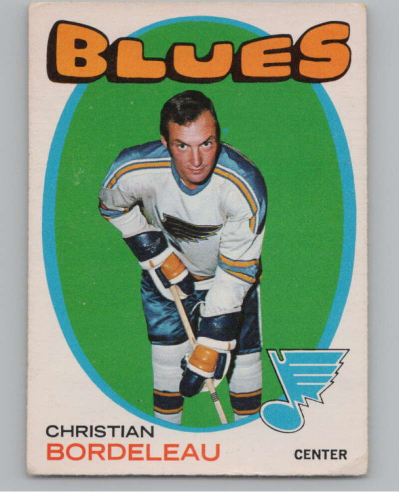 1971-72 O-Pee-Chee #51 Chris Bordeleau  RC Rookie St. Louis Blues  V99098 Image 1