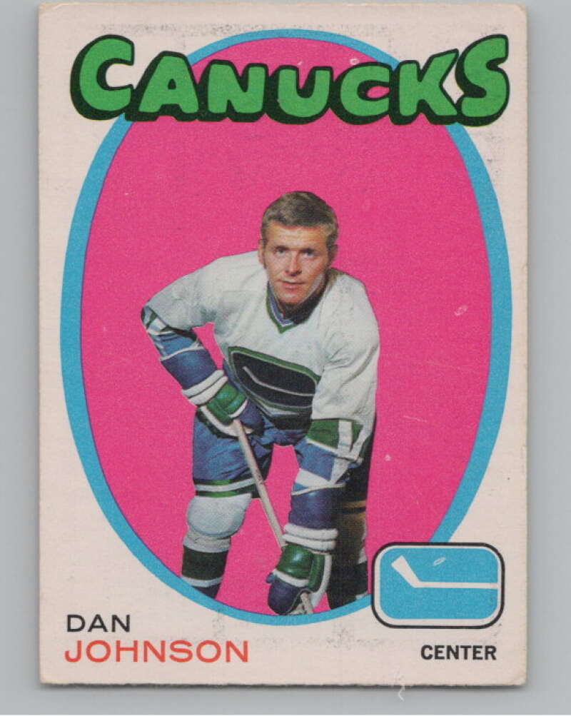 1971-72 O-Pee-Chee #95 Dan Johnson RC Rookie Vancouver Canucks  V99126 Image 1