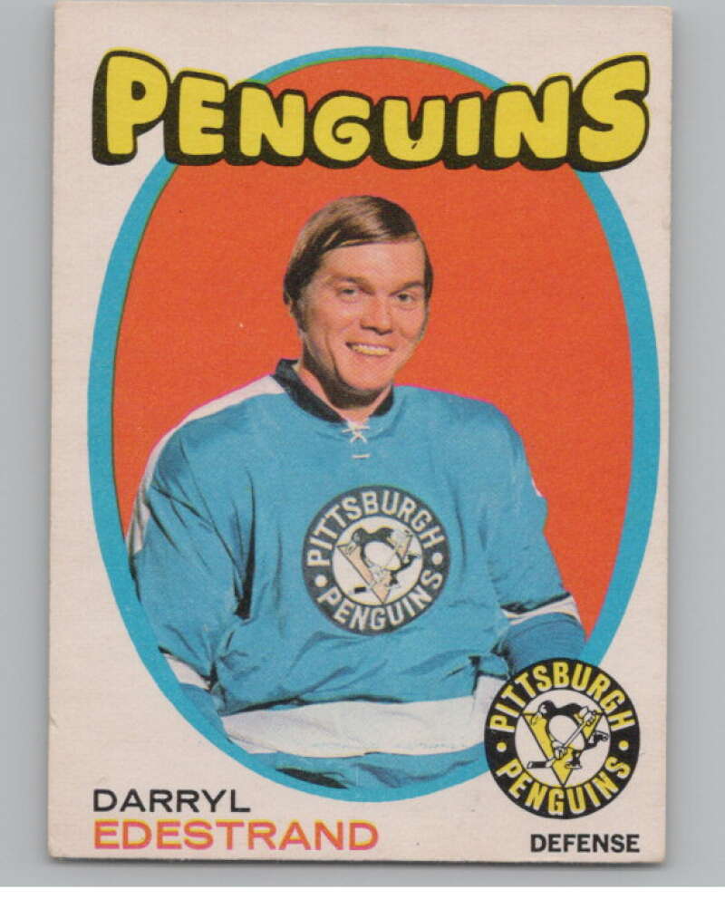 1971-72 O-Pee-Chee #187 Darryl Edestrand  RC Rookie Pittsburgh Penguins  V99180 Image 1