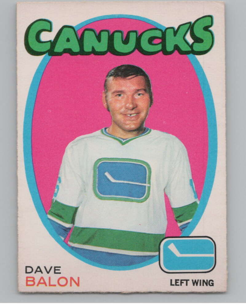 1971-72 O-Pee-Chee #229 Dave Balon  Vancouver Canucks  V99198 Image 1