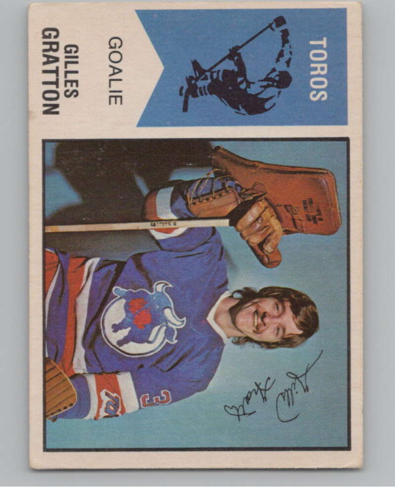 1974-75 O-Pee-Chee WHA #65 Gilles Gratton RC Rookie Toros  V99243 Image 1