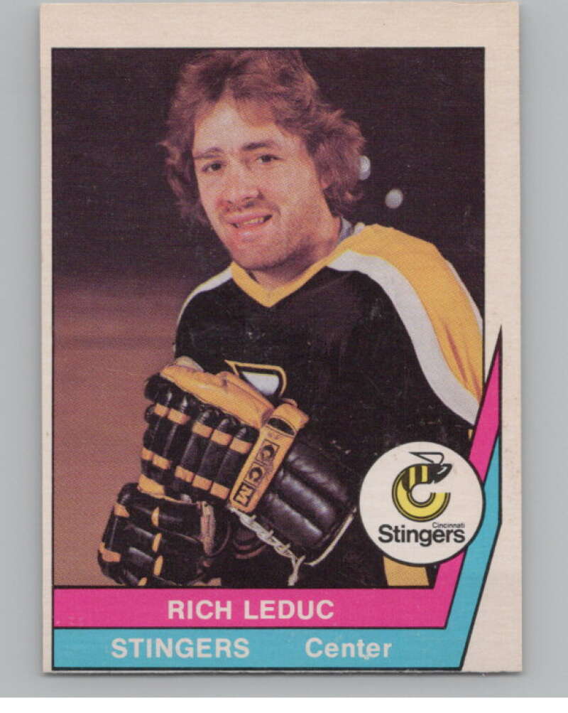1977-78 O-Pee-Chee WHA #13 Rich Leduc  Cincinnati Stingers  V99253 Image 1