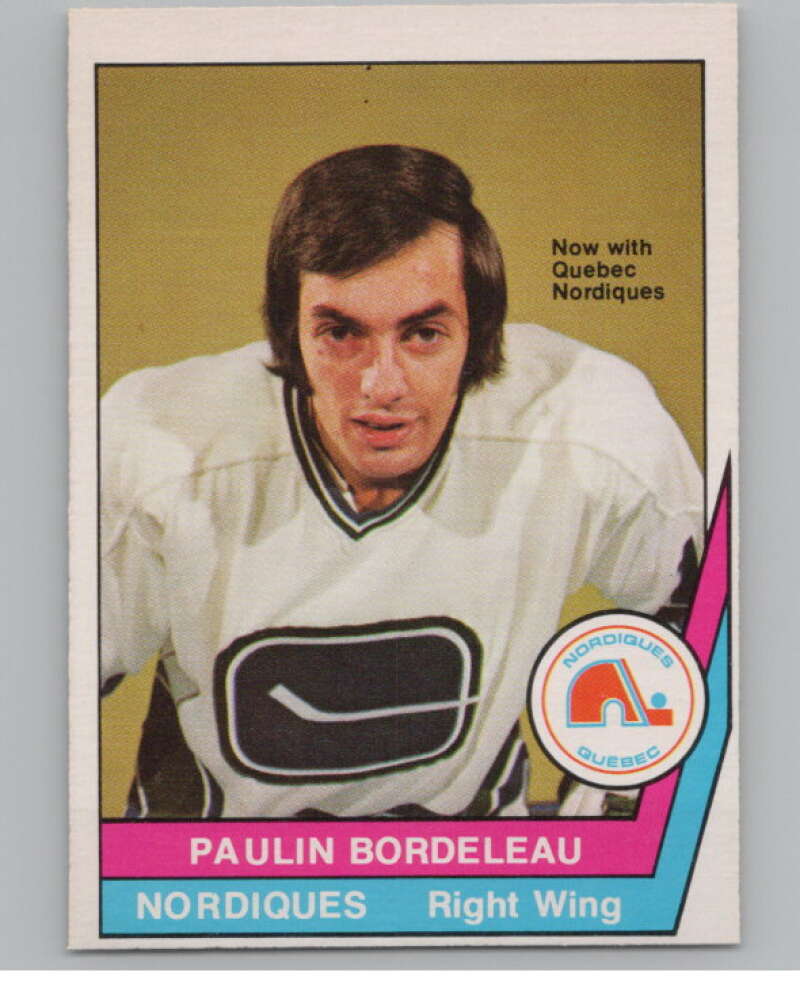 1977-78 O-Pee-Chee WHA #32 Paulin Bordeleau  Quebec Nordiques  V99269 Image 1