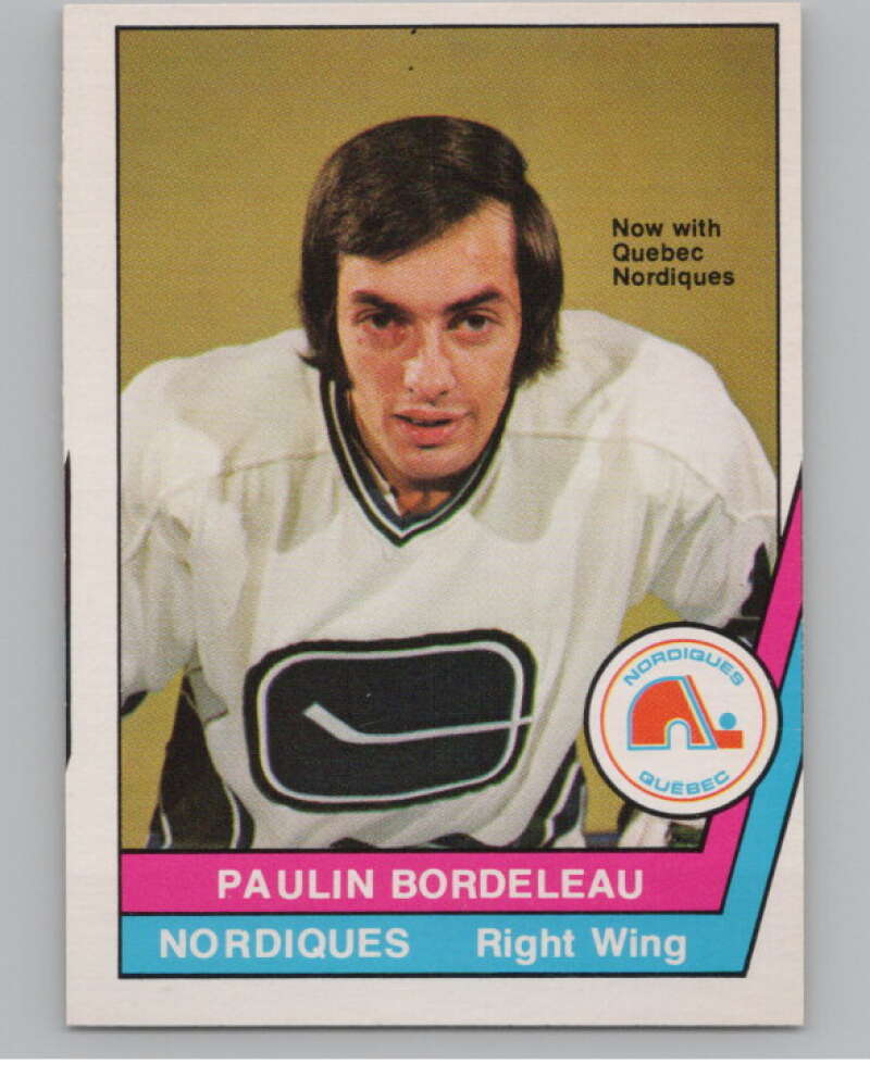 1977-78 O-Pee-Chee WHA #32 Paulin Bordeleau  Quebec Nordiques  V99270 Image 1