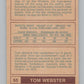 1977-78 O-Pee-Chee WHA #55 Tom Webster  New England Whalers  V99288 Image 2