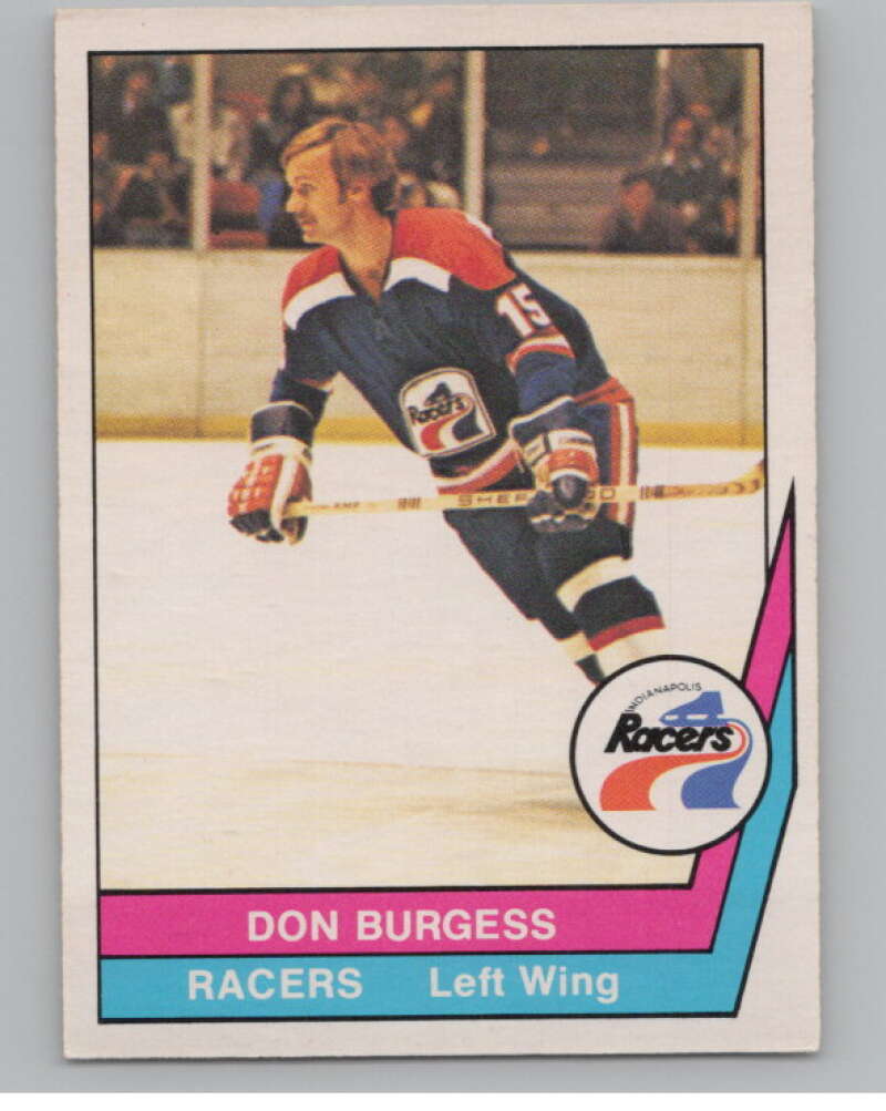 1977-78 O-Pee-Chee WHA #66 Don Burgess  Indianapolis Racers  V99297 Image 1