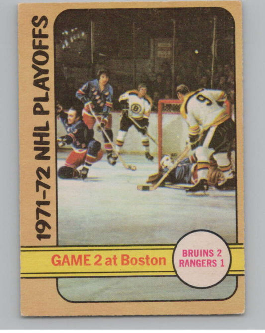 1972-73 O-Pee-Chee #20 Playoff Game 2  Boston Bruins/New York Rangers  V99325 Image 1