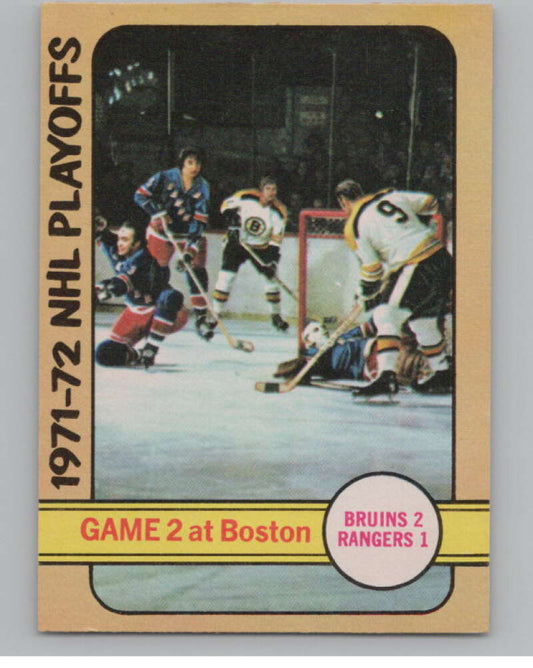 1972-73 O-Pee-Chee #20 Playoff Game 2  Boston Bruins/New York Rangers  V99326 Image 1