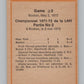 1972-73 O-Pee-Chee #20 Playoff Game 2  Boston Bruins/New York Rangers  V99326 Image 2