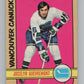 1972-73 O-Pee-Chee #37 Jocelyn Guevremont  Vancouver Canucks  V99357 Image 1
