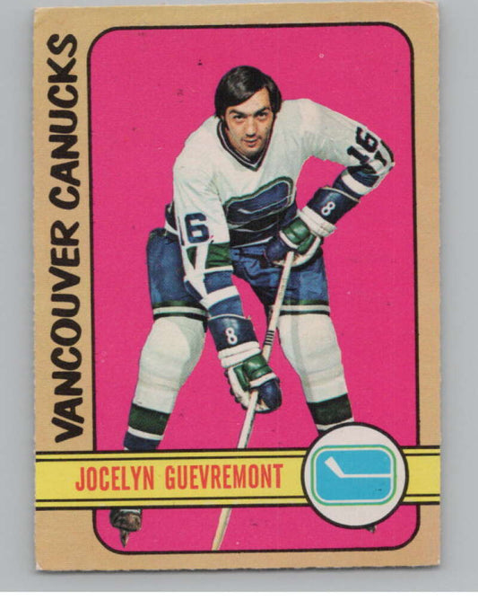 1972-73 O-Pee-Chee #37 Jocelyn Guevremont  Vancouver Canucks  V99357 Image 1