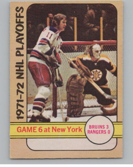 1972-73 O-Pee-Chee #63 Playoff Games 6 Bruins/Rangers  V99397 Image 1
