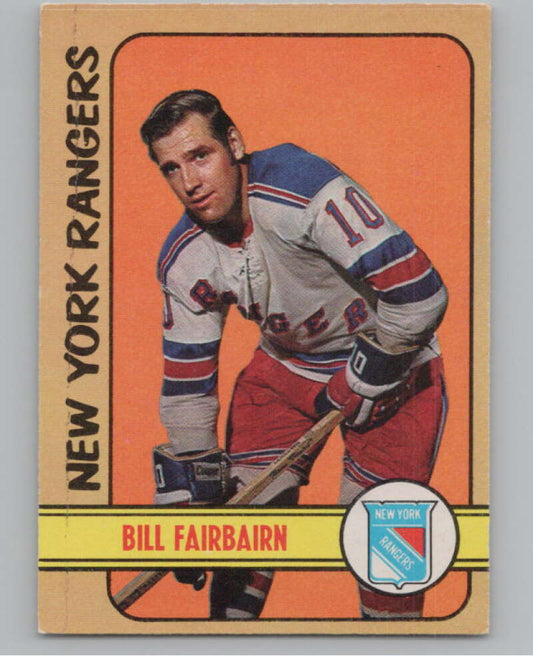 1972-73 O-Pee-Chee #87 Bill Fairbairn  New York Rangers  V99443 Image 1