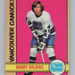 1972-73 O-Pee-Chee #109 Barry Wilkins  Vancouver Canucks  V99478 Image 1
