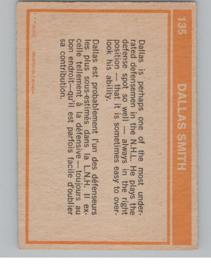 1972-73 O-Pee-Chee #135 Dallas Smith  Boston Bruins  V99504 Image 2