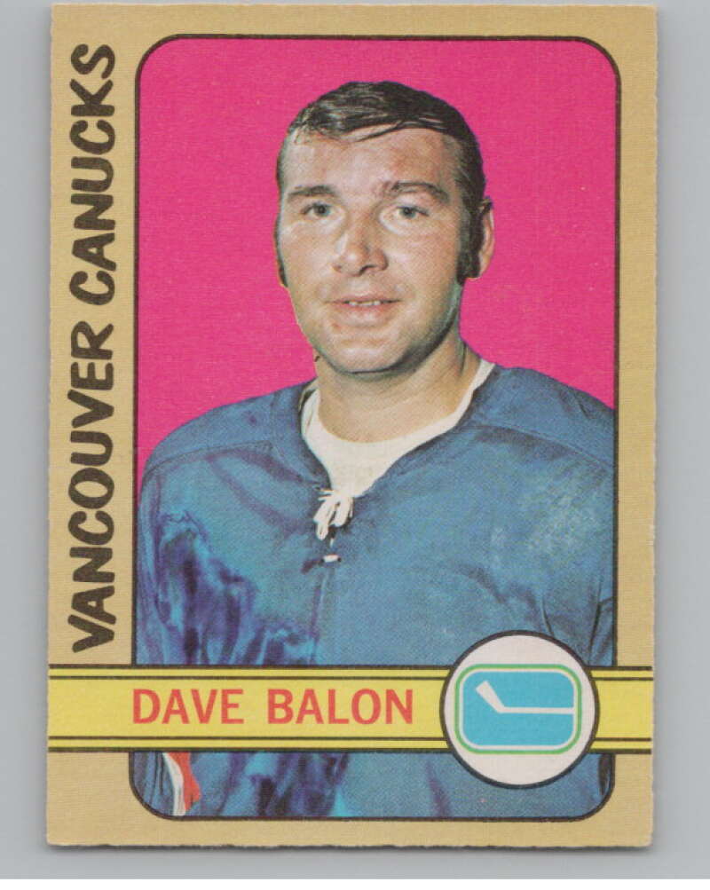 1972-73 O-Pee-Chee #162 Dave Balon Vancouver Canucks  V99538 Image 1