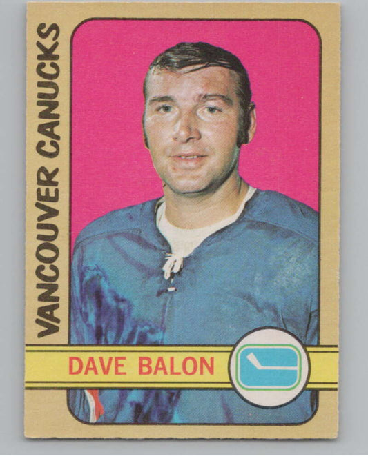 1972-73 O-Pee-Chee #162 Dave Balon Vancouver Canucks  V99538 Image 1