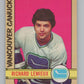 1972-73 O-Pee-Chee #202 Richard Lemieux  RC Rookie Vancouver Canucks  V99591 Image 1